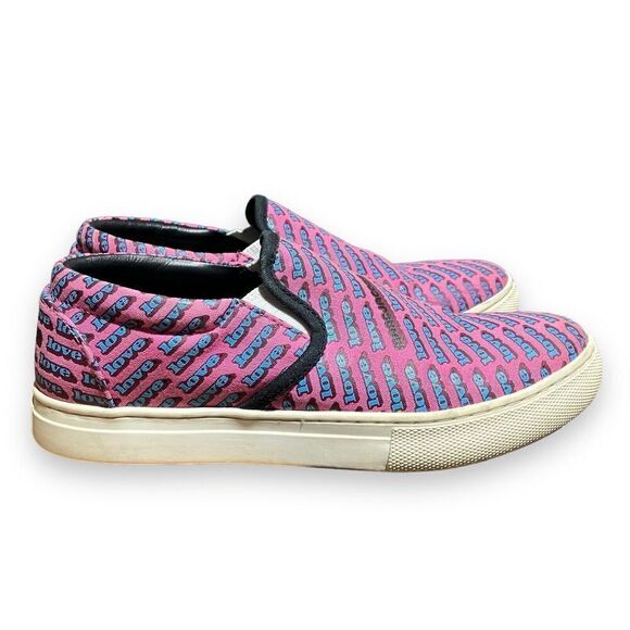 Marc Jacobs Sneakers Womens 5 Pink Love Mercer Blue Slip On Platform 35 EU - Picture 4 of 9